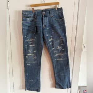 Dolce & Gabbana Men's Distressed Denim Jeans